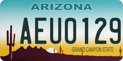 AZ license plate AEU0129