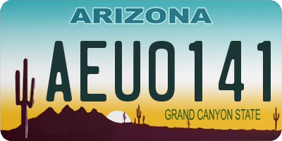 AZ license plate AEU0141
