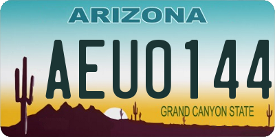 AZ license plate AEU0144