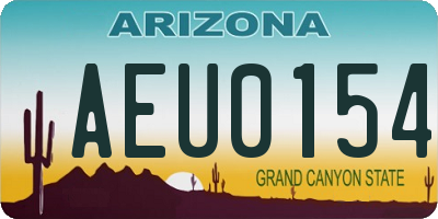 AZ license plate AEU0154