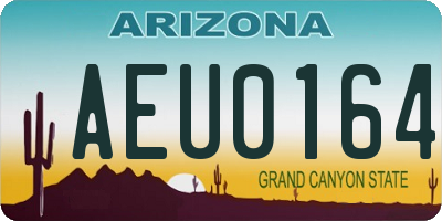 AZ license plate AEU0164