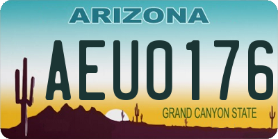 AZ license plate AEU0176