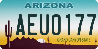 AZ license plate AEU0177