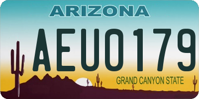 AZ license plate AEU0179