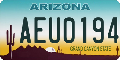 AZ license plate AEU0194