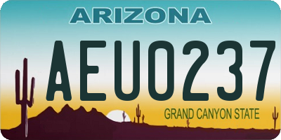 AZ license plate AEU0237
