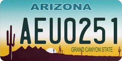 AZ license plate AEU0251