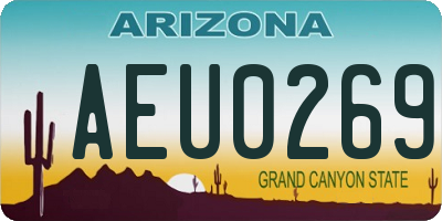AZ license plate AEU0269