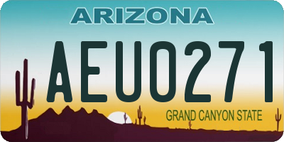 AZ license plate AEU0271