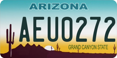 AZ license plate AEU0272