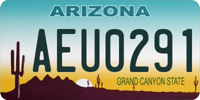 AZ license plate AEU0291