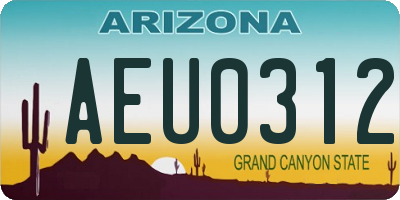 AZ license plate AEU0312