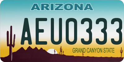 AZ license plate AEU0333