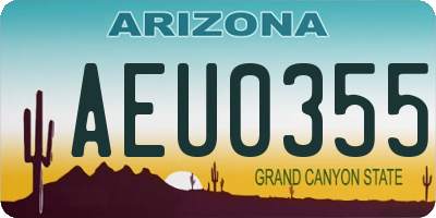 AZ license plate AEU0355