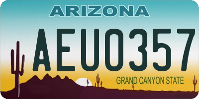 AZ license plate AEU0357
