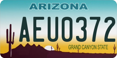 AZ license plate AEU0372