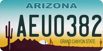 AZ license plate AEU0382