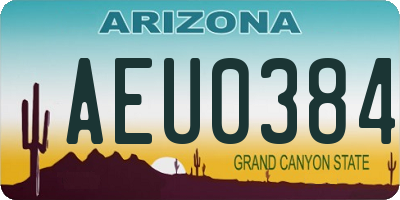 AZ license plate AEU0384
