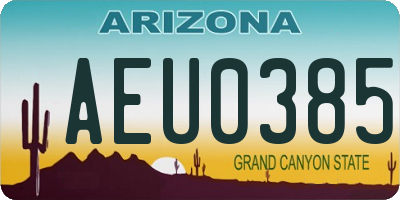 AZ license plate AEU0385