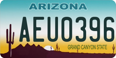 AZ license plate AEU0396