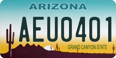AZ license plate AEU0401