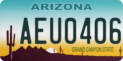 AZ license plate AEU0406