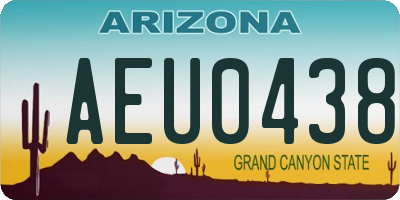 AZ license plate AEU0438