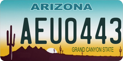 AZ license plate AEU0443
