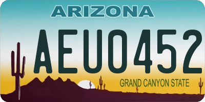AZ license plate AEU0452