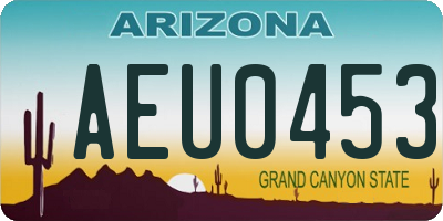 AZ license plate AEU0453