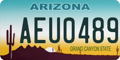 AZ license plate AEU0489
