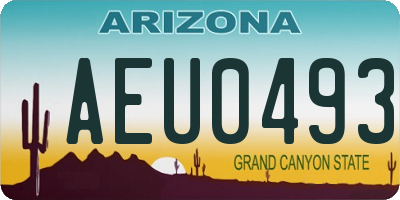 AZ license plate AEU0493