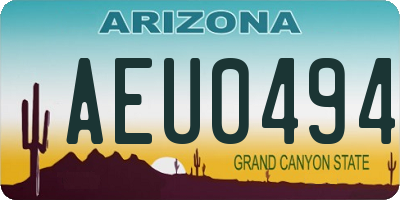 AZ license plate AEU0494