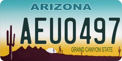 AZ license plate AEU0497