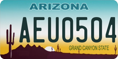 AZ license plate AEU0504
