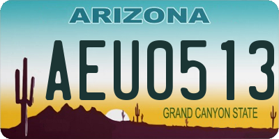 AZ license plate AEU0513