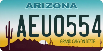 AZ license plate AEU0554
