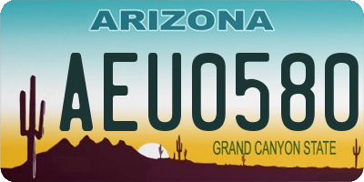 AZ license plate AEU0580