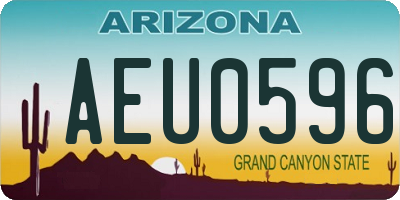 AZ license plate AEU0596