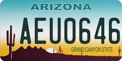 AZ license plate AEU0646