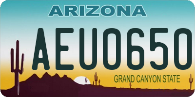 AZ license plate AEU0650
