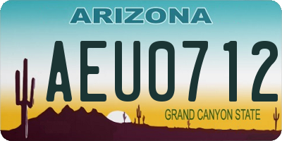 AZ license plate AEU0712