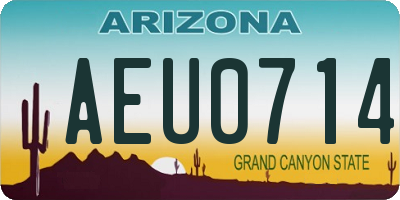 AZ license plate AEU0714