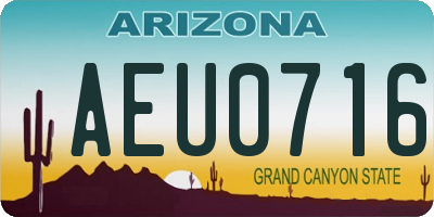 AZ license plate AEU0716