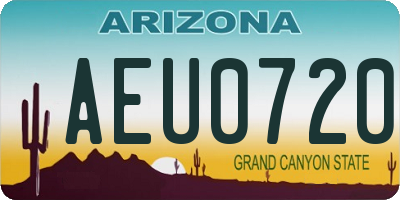 AZ license plate AEU0720
