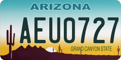 AZ license plate AEU0727