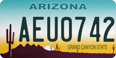 AZ license plate AEU0742