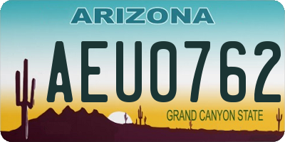 AZ license plate AEU0762