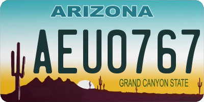 AZ license plate AEU0767