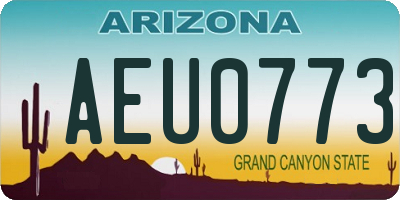 AZ license plate AEU0773